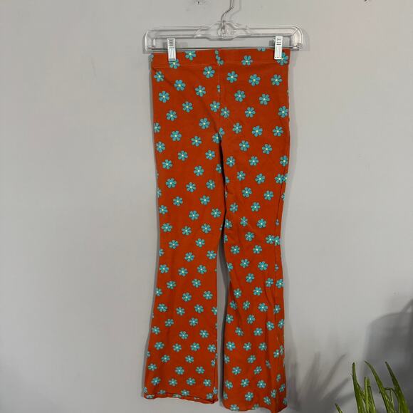 LA Hearts by PacSun Orange & Blue Floral Pull On Flare Leg Leggings Size Small - Picture 6 of 6
